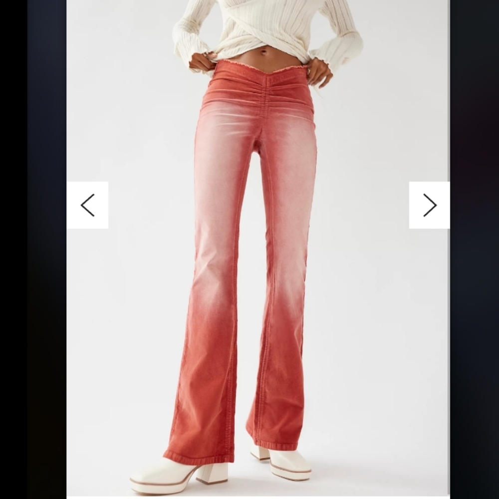 Urban Outfitters Velvet Ruched V-Front Pant